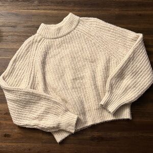 Universal Thread Thick Cream Knit Mock Neck Sweater Medium